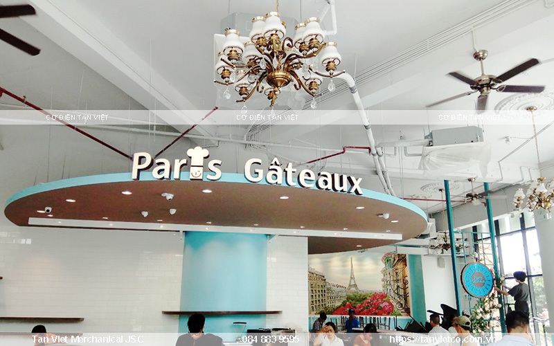 Cơ điện Tân Việt lắp điều hòa cho hệ thống cửa hàng Paris Gateaux
