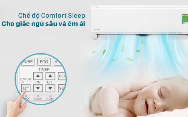 Điều hòa Toshiba Comfort Sleep mang lại giấc ngủ thoải mái cho trẻ nhỏ