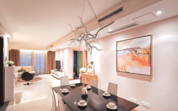 Điều hòa âm trần nối ống gió cho phòng khách liền bếp