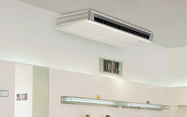 Cục lạnh điều hòa áp trần lắp nổi trên trần nhà, thổi gió mạnh và xa