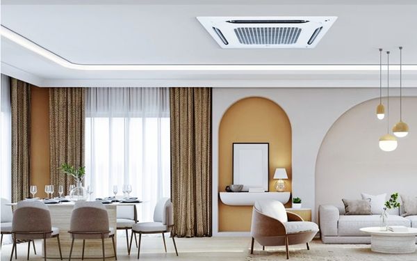 Điều hòa cassette âm trần phân bổ gió đều 4 hướng